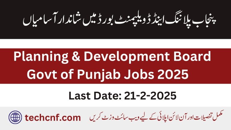 Planning & Development Board Govt of Punjab Jobs 2025